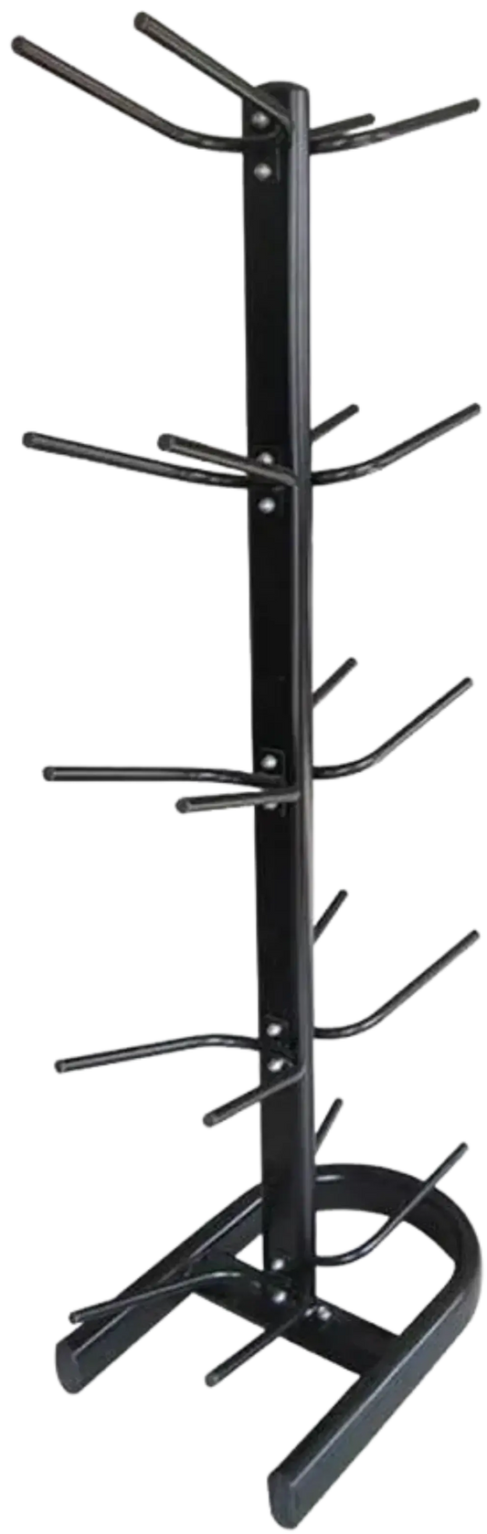 French Fitness - 10 Ball Vertical Medicine, Wall & Slam Rack (New) - Angled View