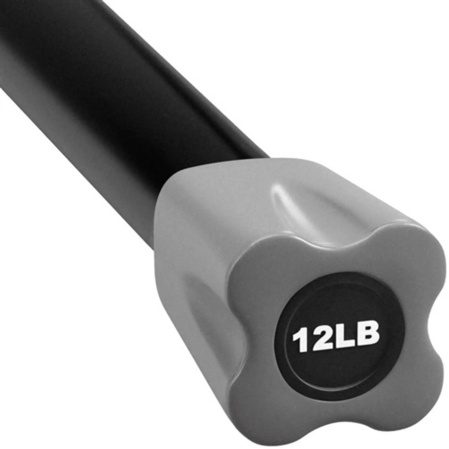 French Fitness Weighted Body Fitness Bar 12 lbs - Gray (New) Image 2