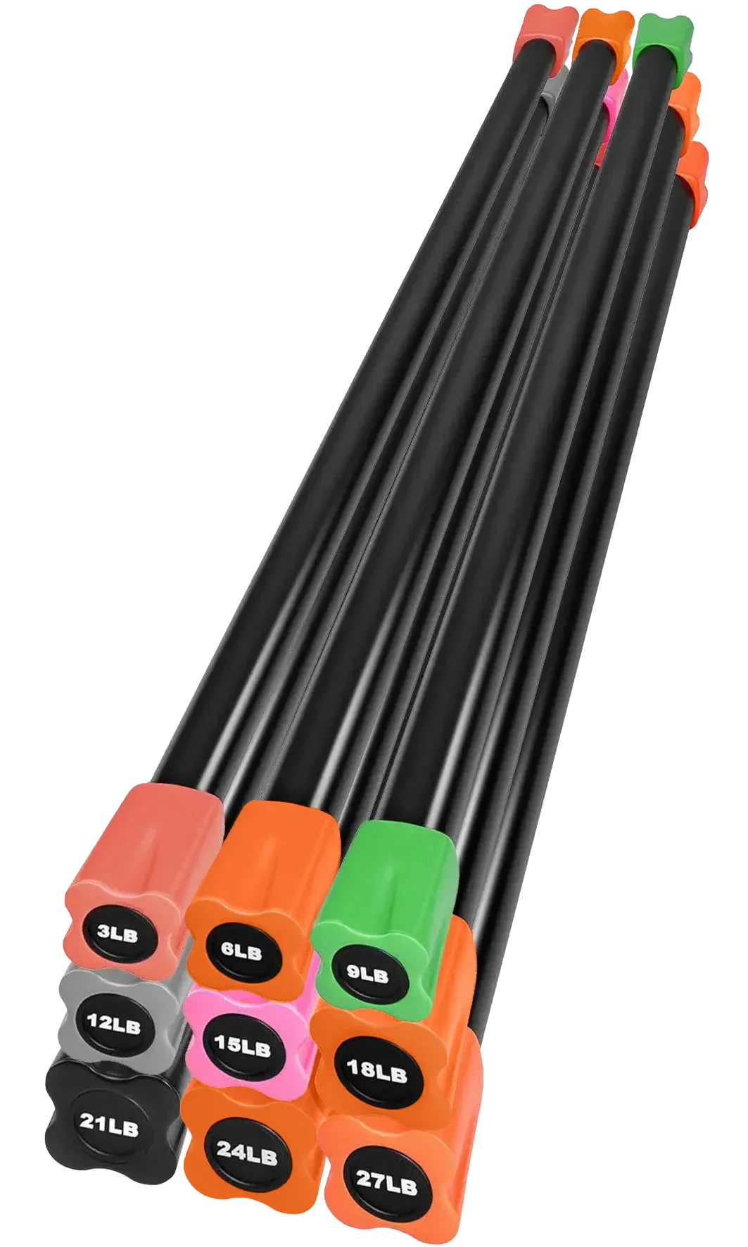 French Fitness Weighted Body Fitness Bar Set of 9 (New)