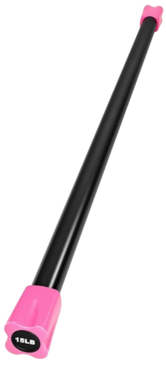 French Fitness Weighted Body Fitness Bar 15 lbs - Pink (New) Image