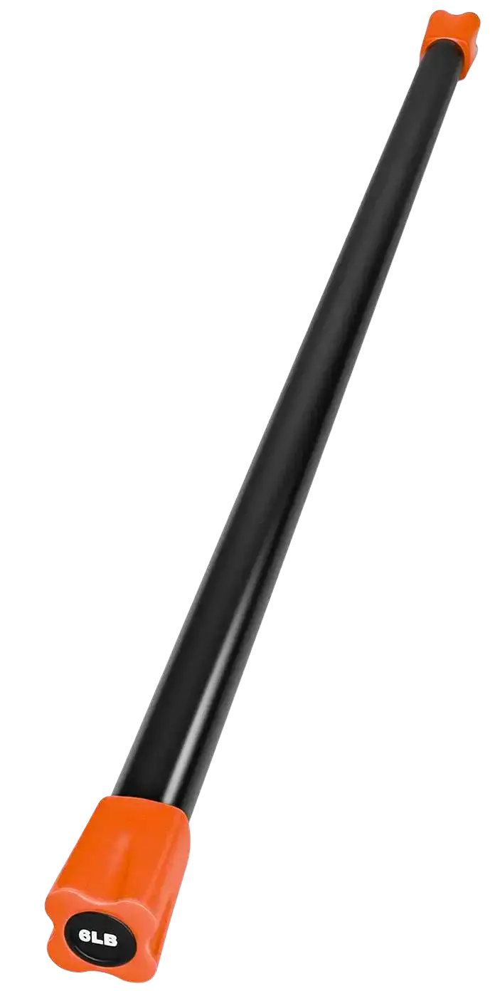 French Fitness Weighted Body Fitness Bar 6 lbs - Orange (New) Image