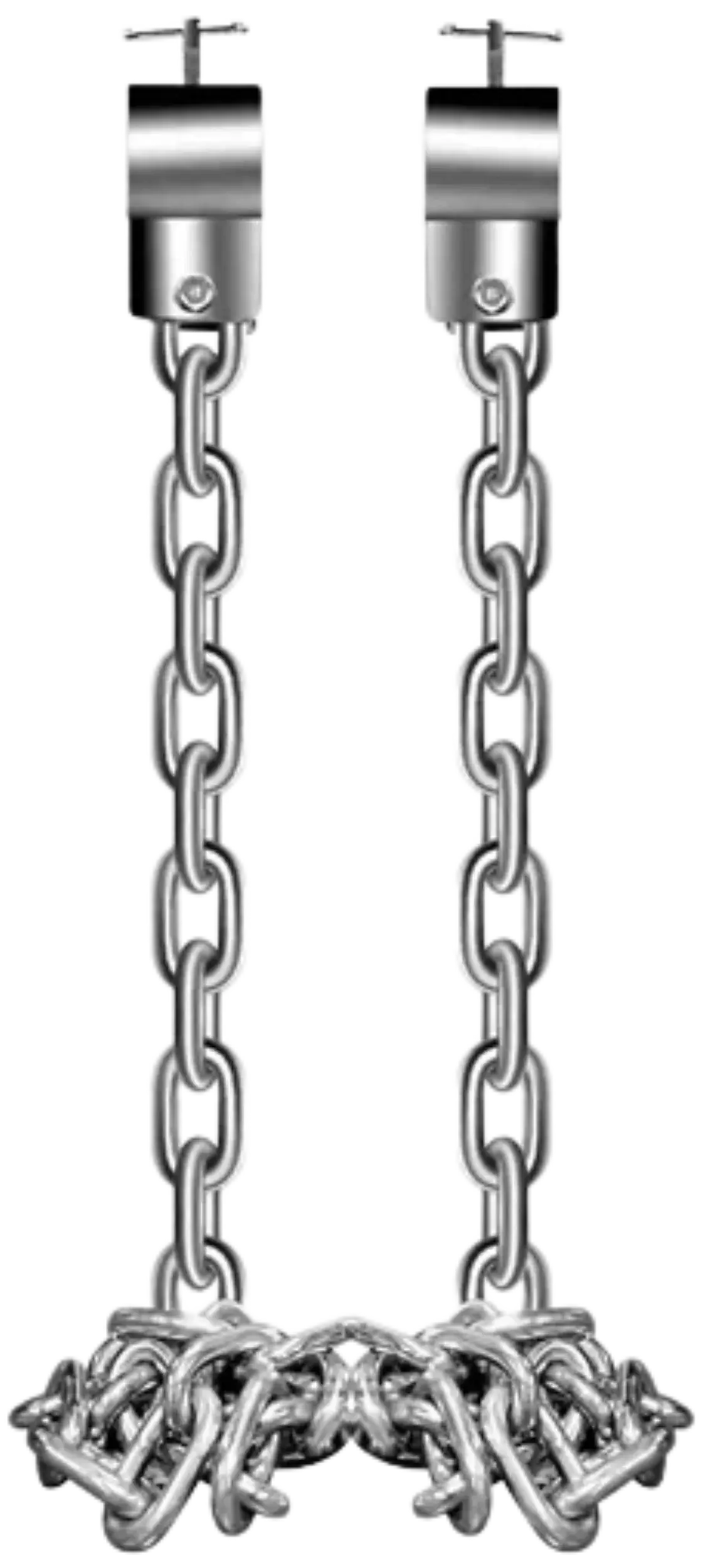 French Fitness Heavy Weight Lifting Chain Set of 2 w/Collars - 44 lbs (New) Image