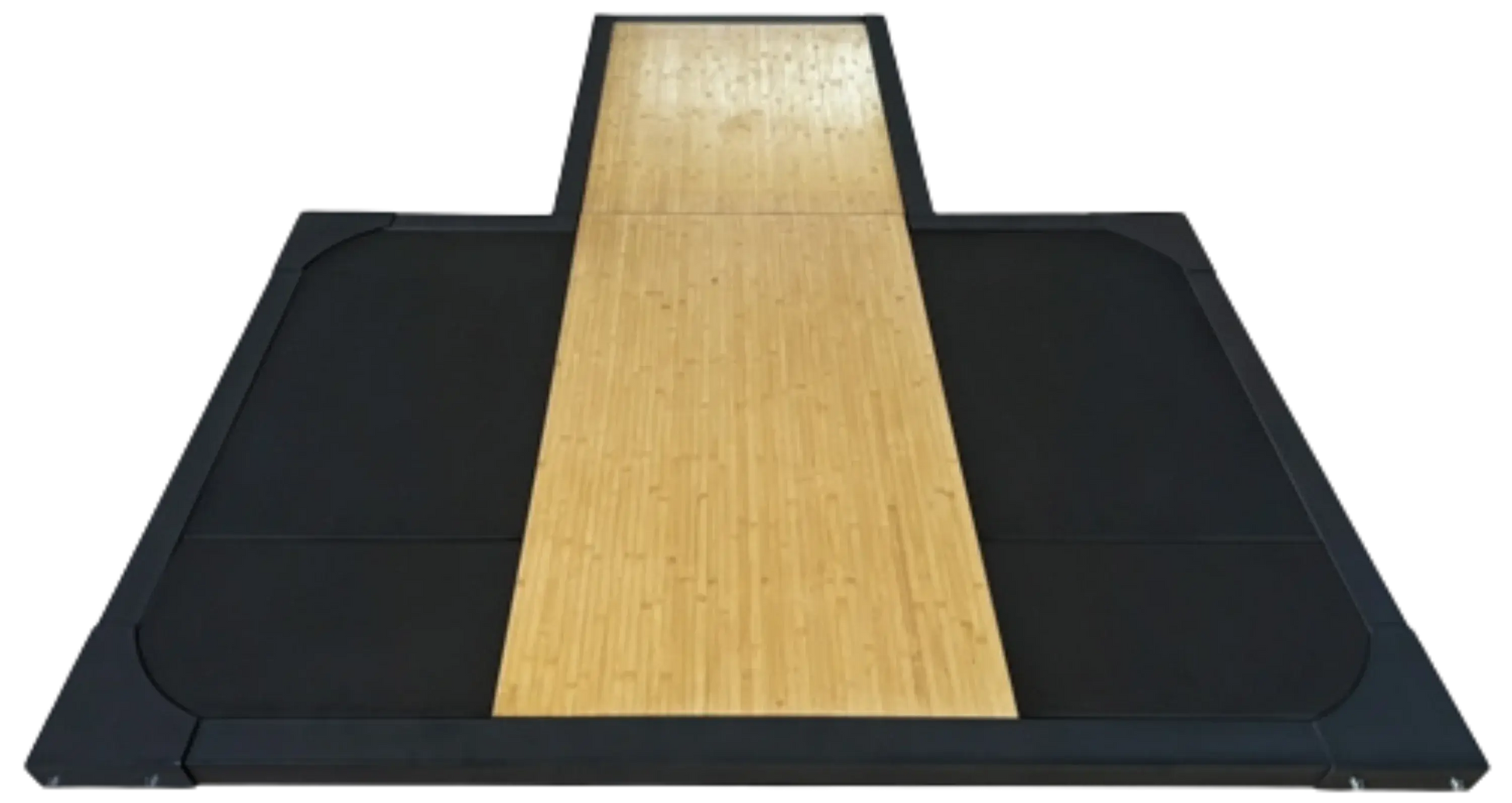 French Fitness 3" Weightlifting Deadlift Wood Platform w/Rack Insert (New) - Close Up View