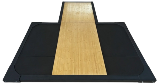 French Fitness 3" Weightlifting Deadlift Wood Platform w/Rack Insert (New) - Close Up View