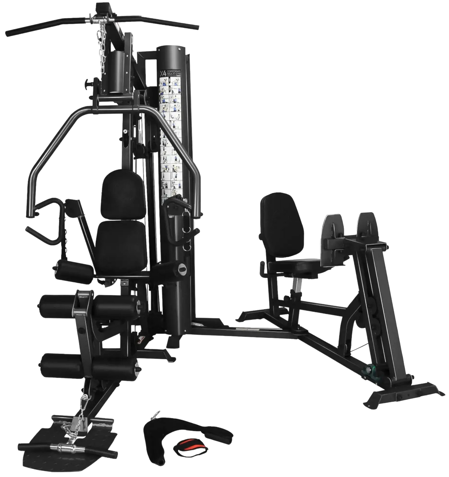 French Fitness X4 Functional Gym System w/Leg Press - Black (New) Image