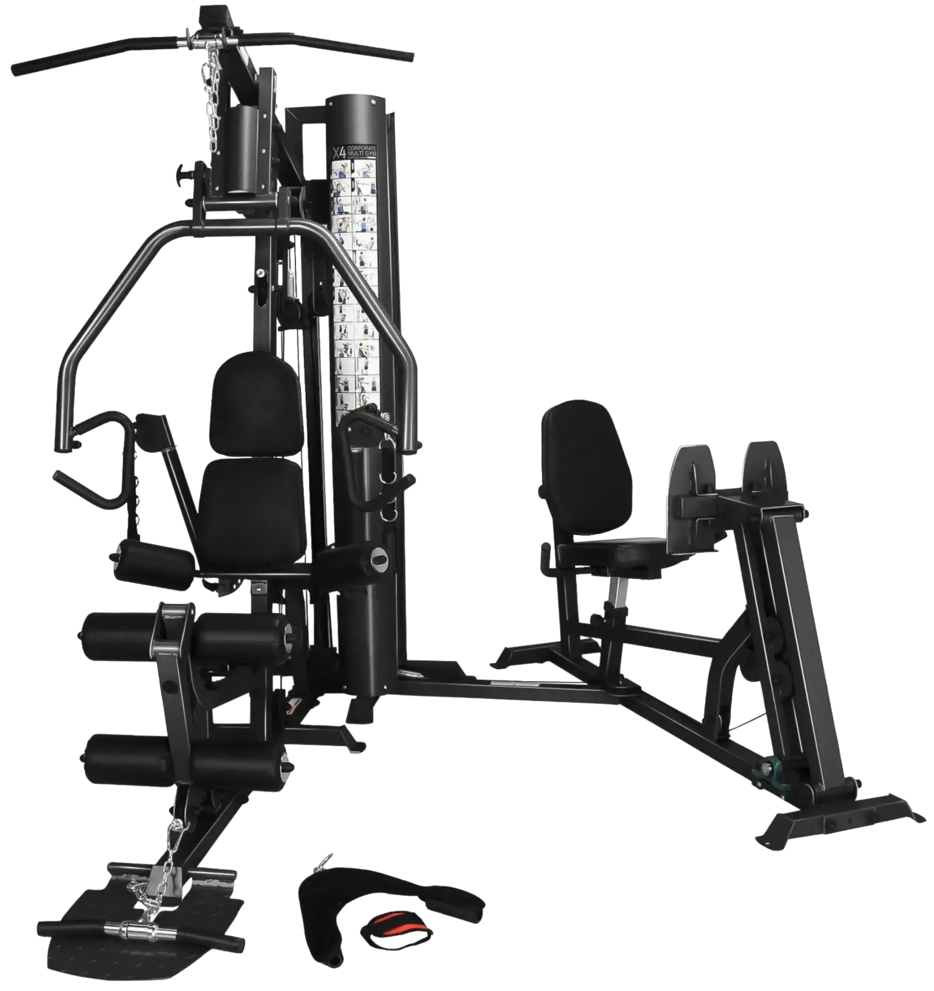 French Fitness X4 Functional Gym System w/Leg Press - Black (New) Image