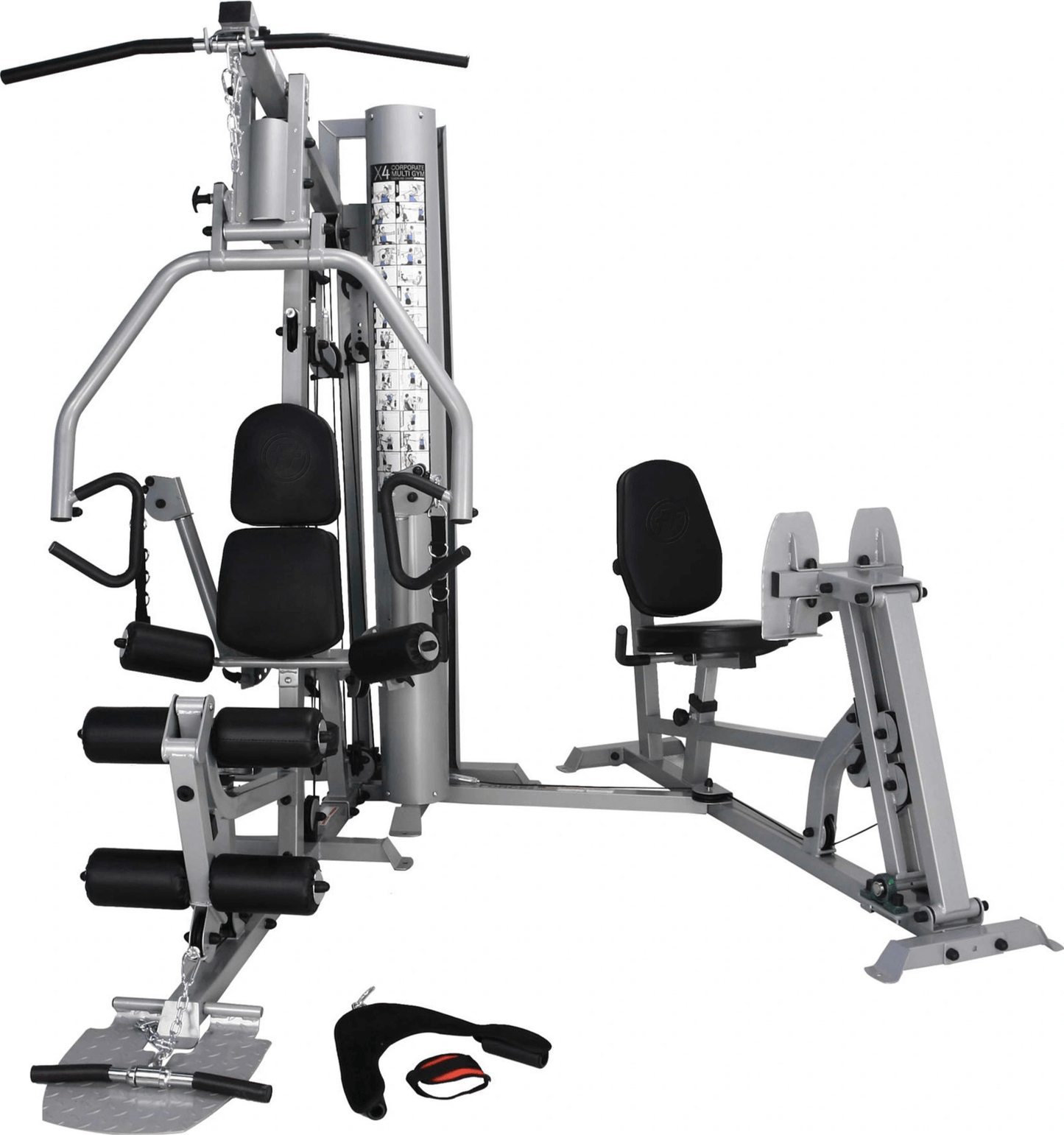 French Fitness X4 Functional Gym System w/Leg Press - Silver (New) Image