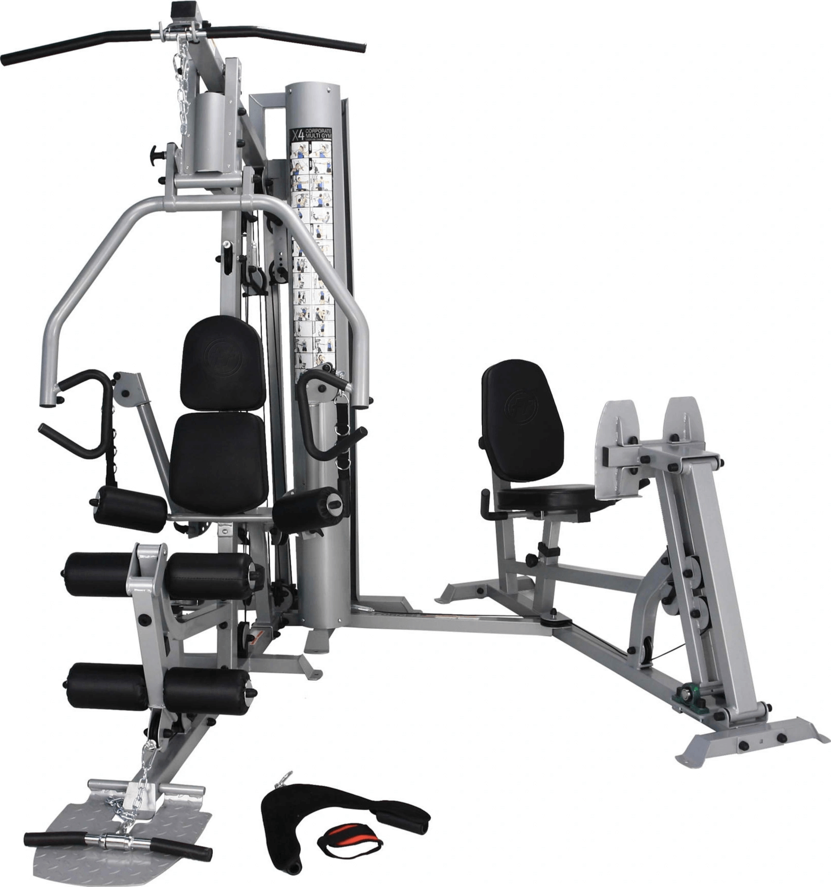 French Fitness X4 Functional Gym System w/Leg Press - Silver (New) Image