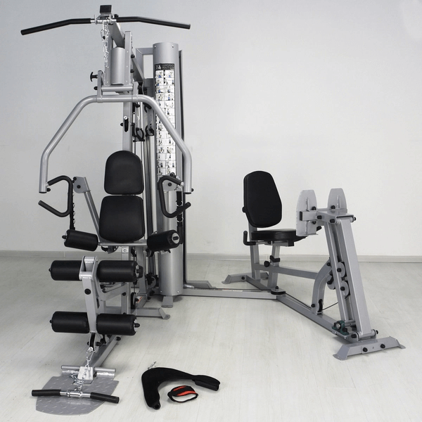French Fitness X4 Functional Gym System w/Leg Press - Silver (New) Image 4