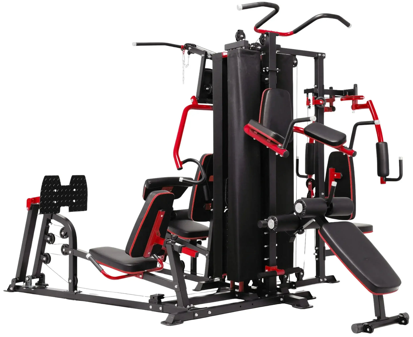 French Fitness X8 XL Multi Station Gym System, Red/Black (New) Image 2