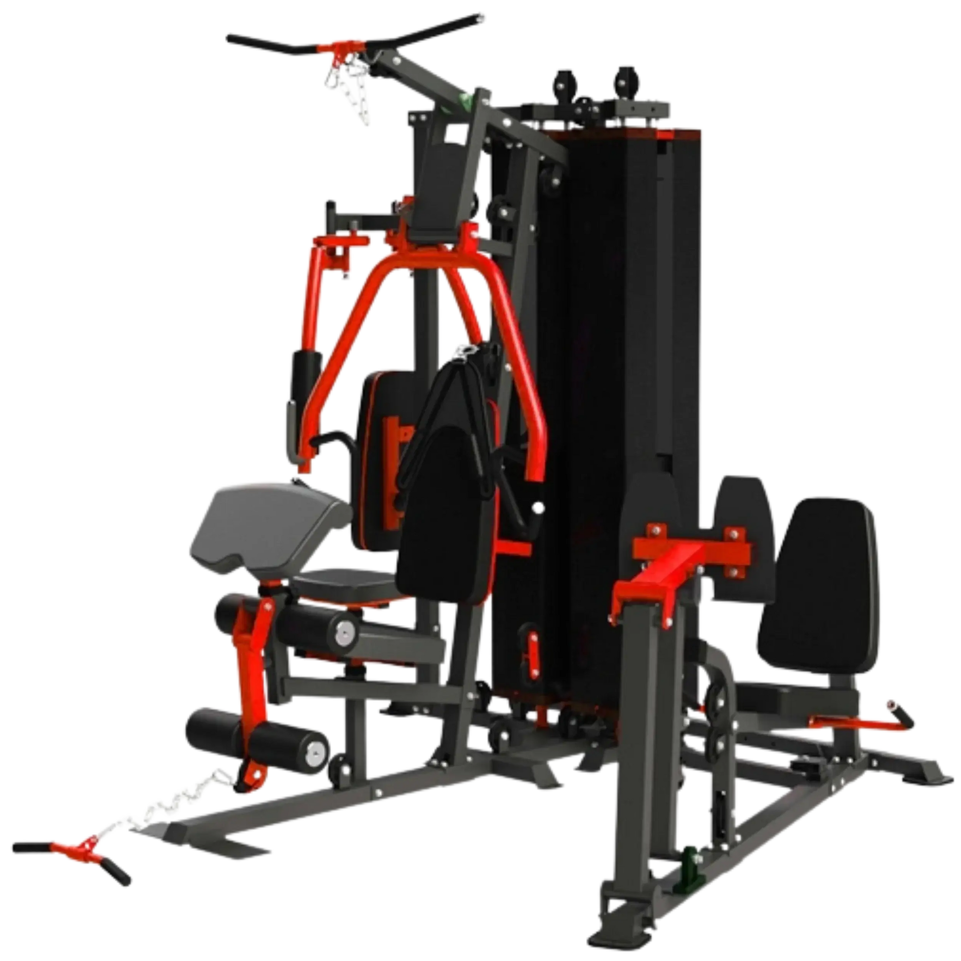 French Fitness X8 XL Multi Station Gym System, Red/Black (New) Image