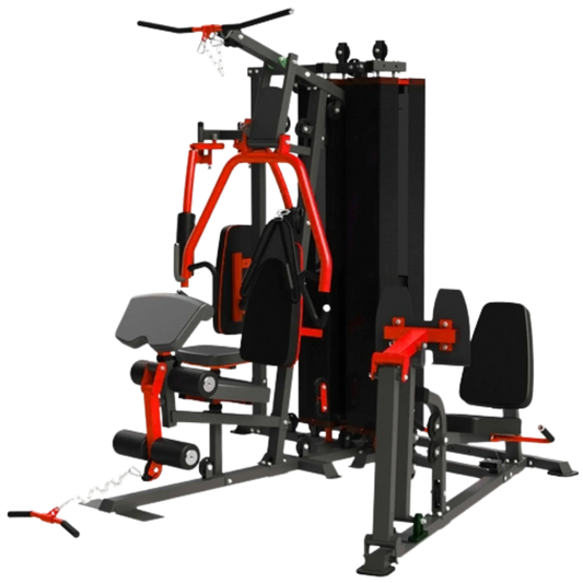 French Fitness X8 XL Multi Station Gym System, Red/Black (New) Image