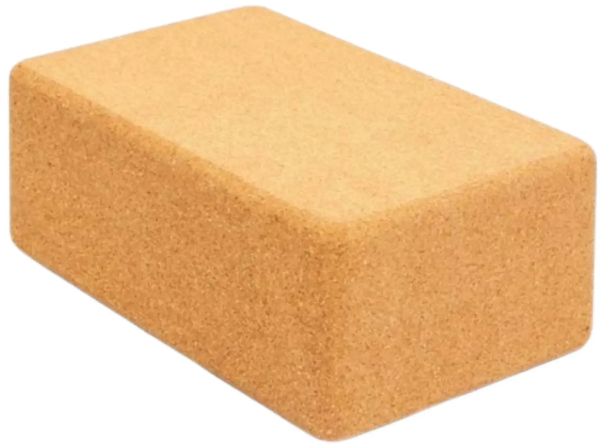 French Fitness 4" Yoga Cork Block (New) - Angled View