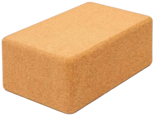 French Fitness 4" Yoga Cork Block (New) - Front View
