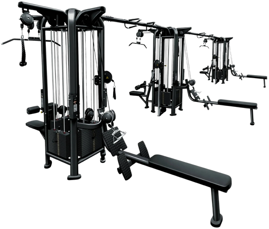 French Fitness FFB Black 12 Stack Multi Jungle Gym (New)
