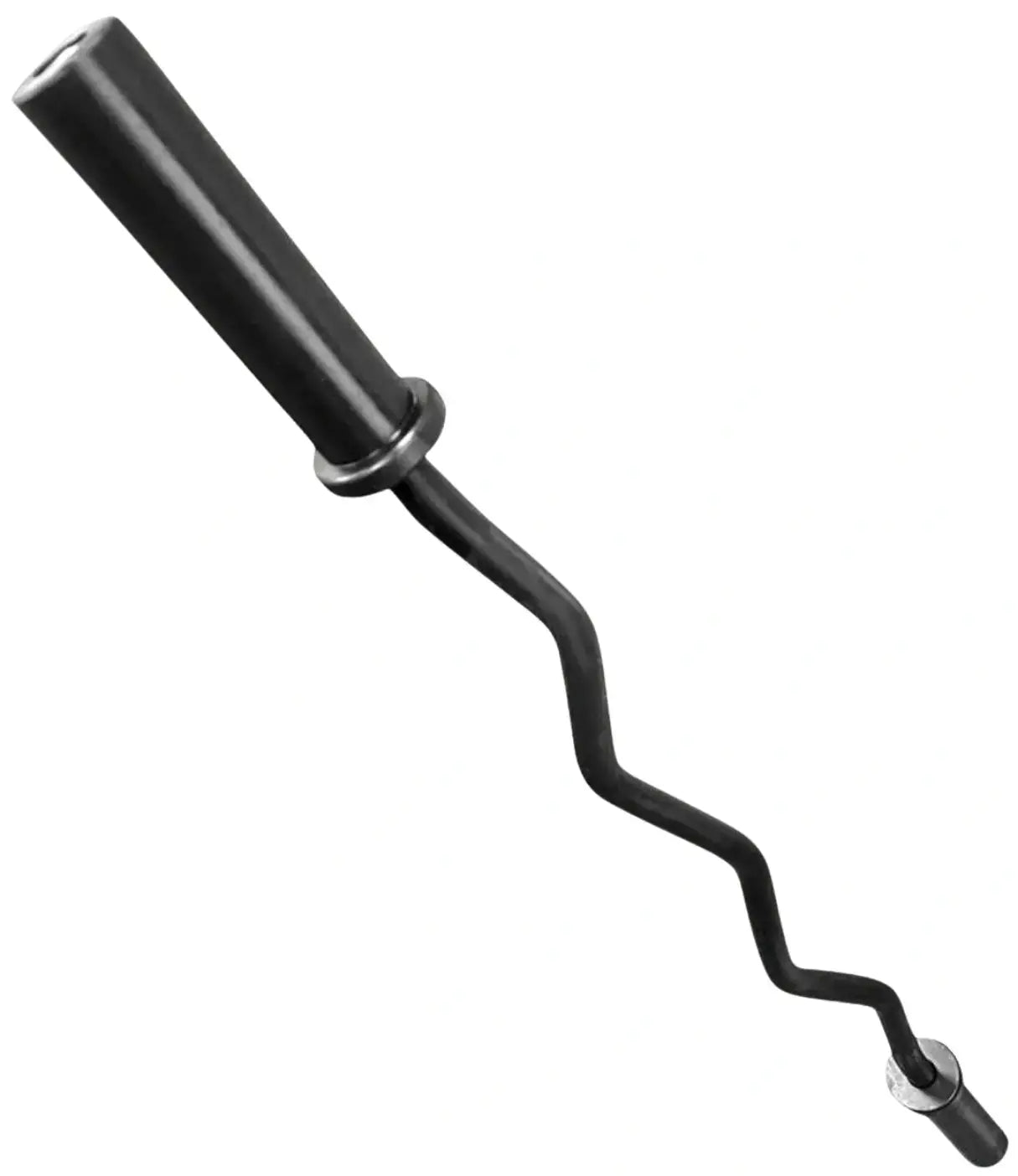 French Fitness - Black 47" Olympic EZ Curl Bar (New) - Angled View