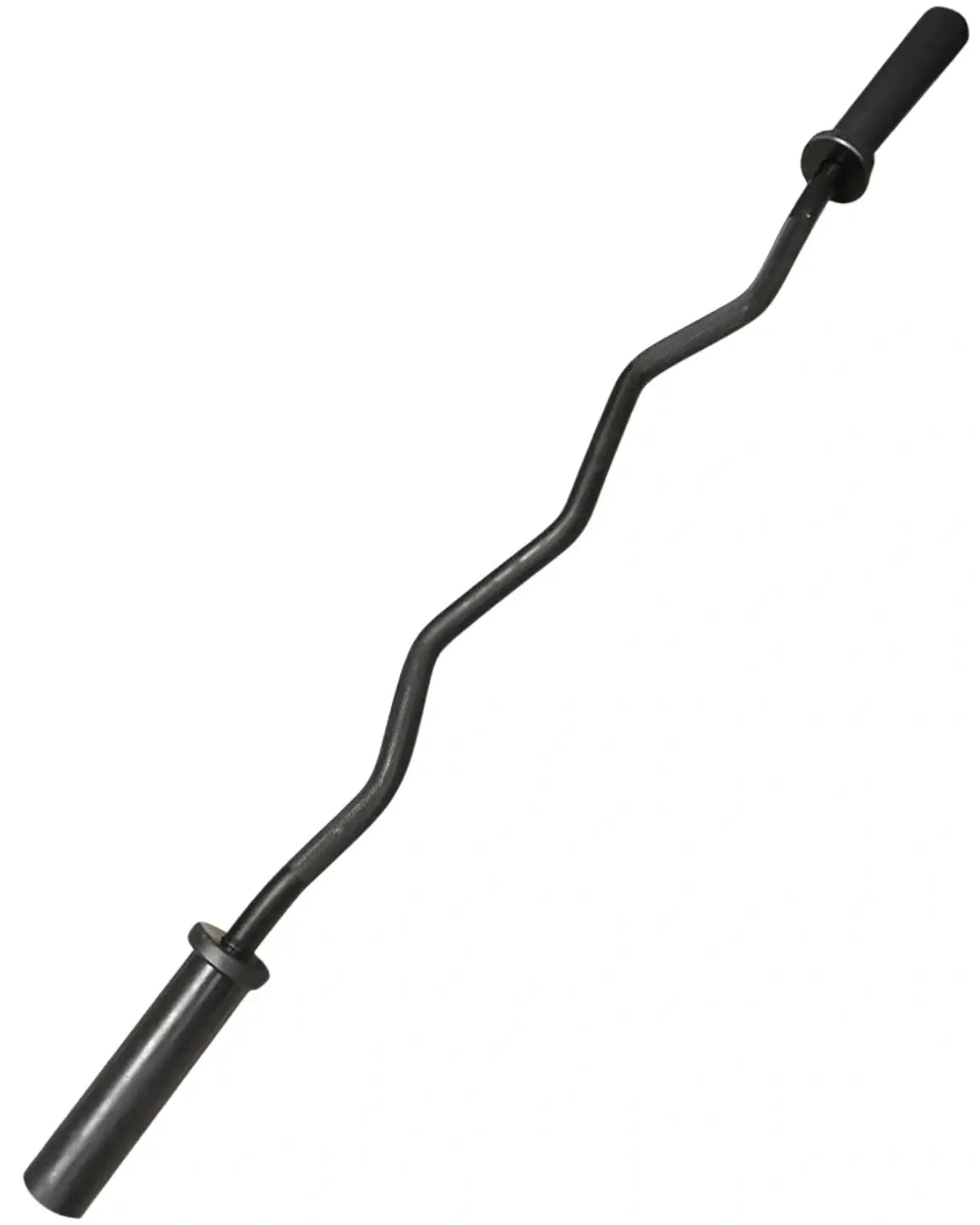 French Fitness - Black 47" Olympic EZ Curl Bar (New) - Front View
