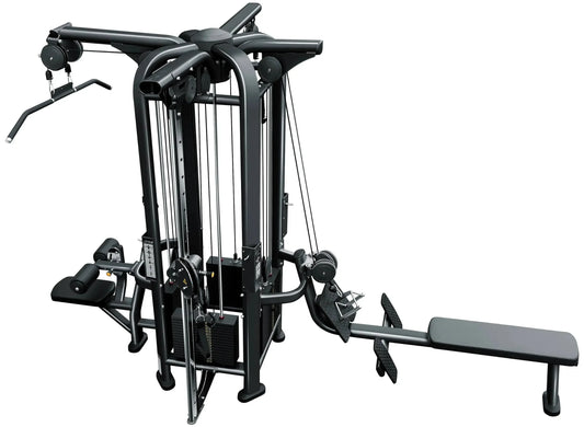 French Fitness FFB Black 4 Stack Multi Jungle Gym (New)