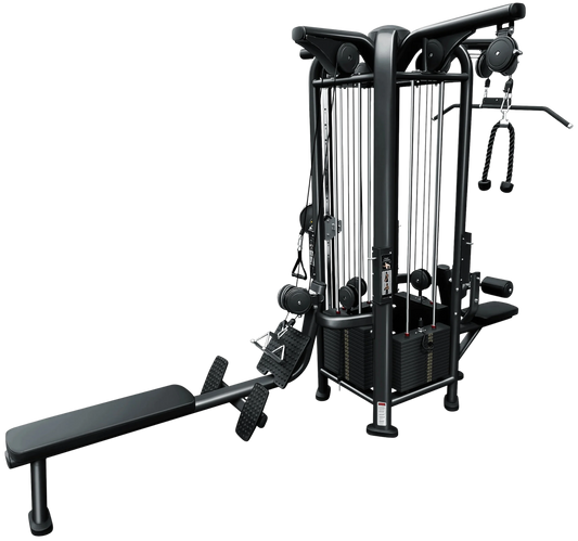 French Fitness FFB Black 4 Stack Multi Jungle Gym (New)