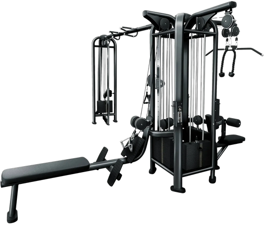 French Fitness FFB Black 5 Stack Multi Jungle Gym (New) Image