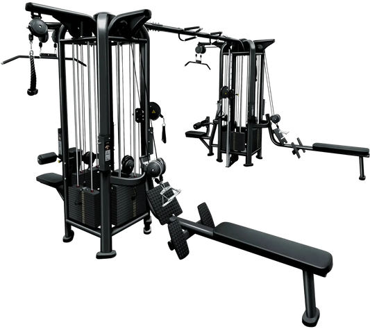 French Fitness FFB Black 8 Stack Multi Jungle Gym (New) Image