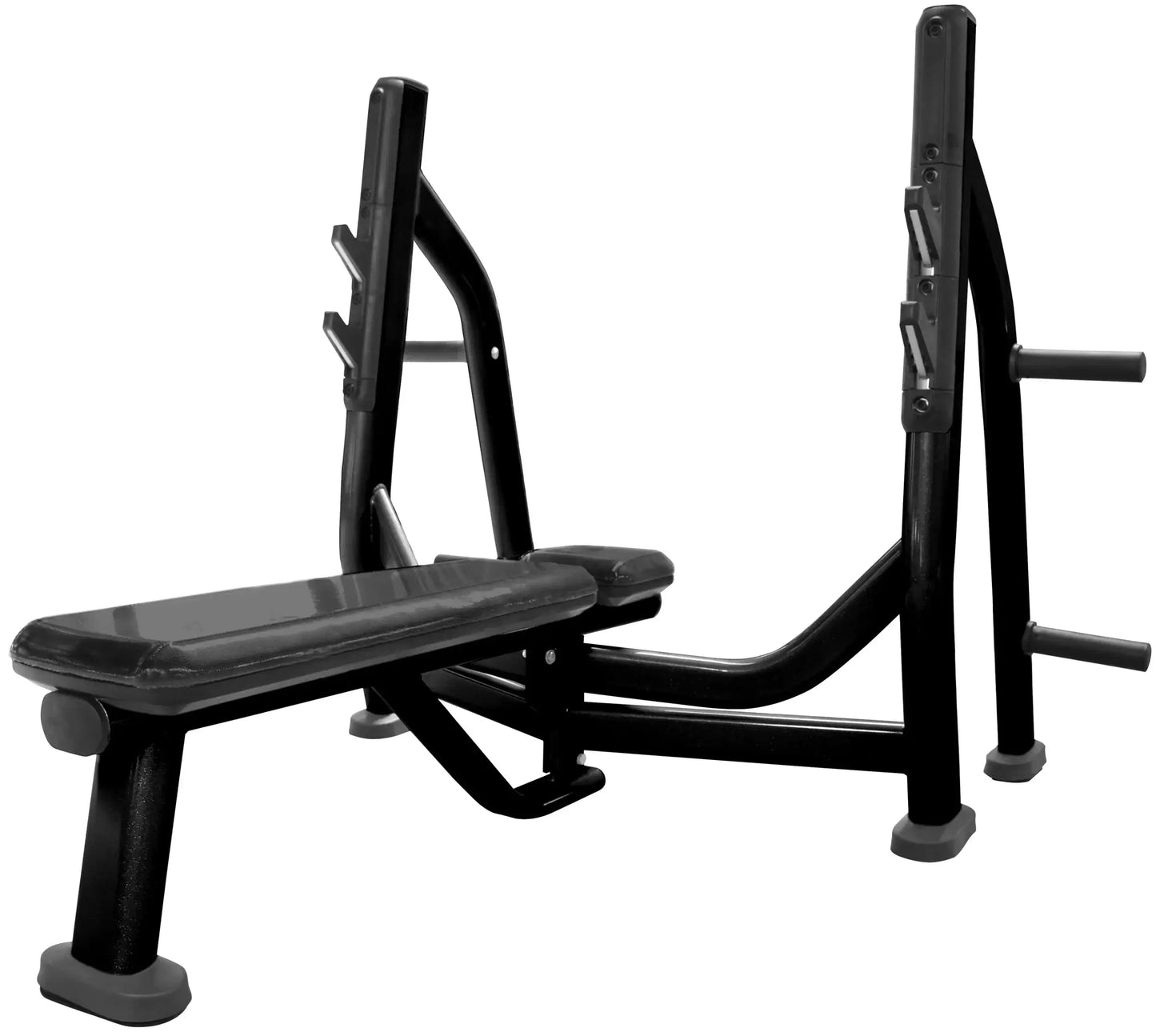 French Fitness FFB Black Olympic Flat Bench w/Weight Horns (New) Image 4