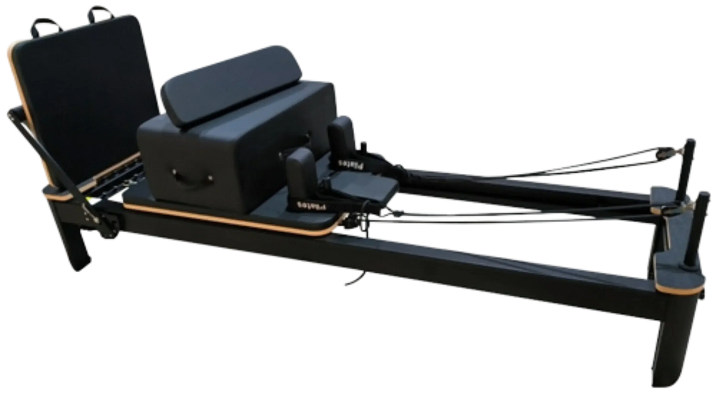 French Fitness - Black Pilates Reformer (New) - Side View