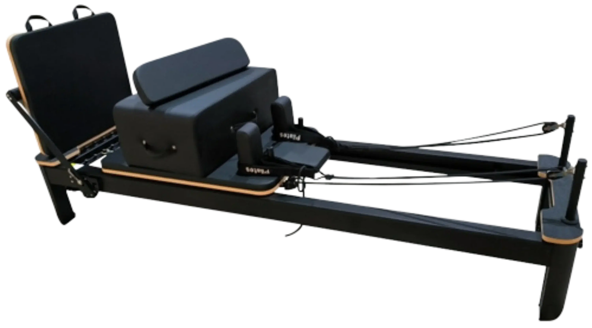 French Fitness - Black Pilates Reformer (New) - Side View
