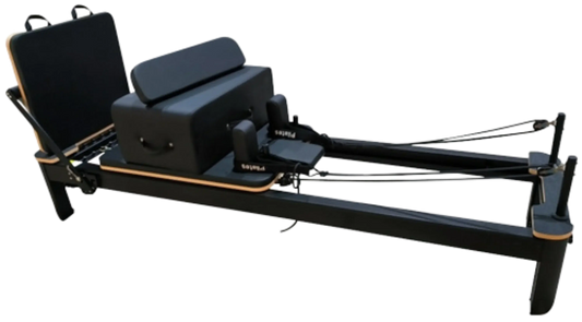French Fitness - Black Pilates Reformer (New) - Side View