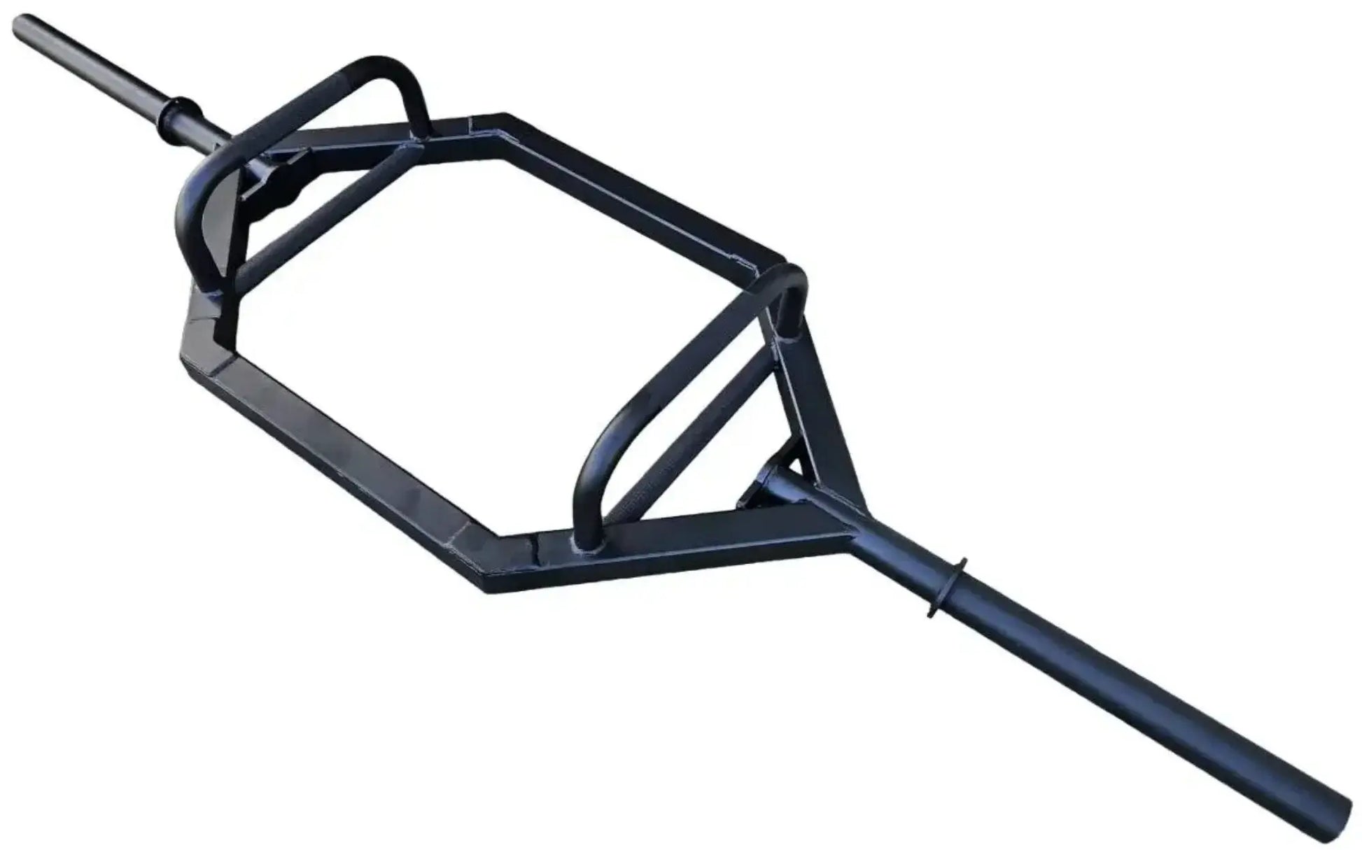 French Fitness - 85" XL Trap Bar w/16" Loadable Sleeves - Black (New) - Angled View