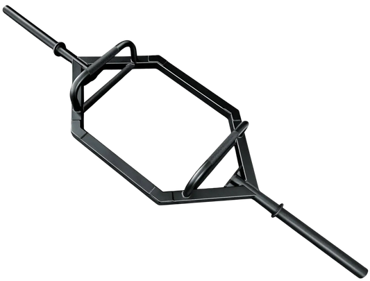 French Fitness - 85" XL Trap Bar w/16" Loadable Sleeves - Black (New) - Angled View