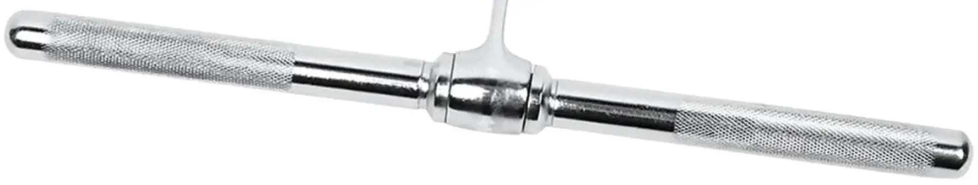 French Fitness - Chrome 21" Revolving Straight Bar (New) - Angled View