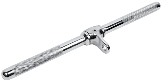 French Fitness - Angled View Chrome 21" Revolving Straight Bar (New) - Angled View