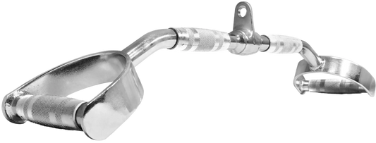 French Fitness - Chrome 28" Pro-Style Lat Bar (New) - Angled View