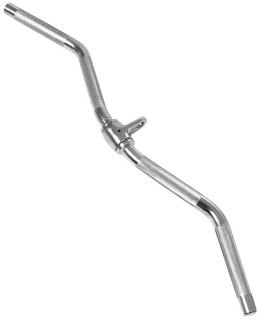 French Fitness - Chrome 28" Revolving Curl Bar (New) - Angled View