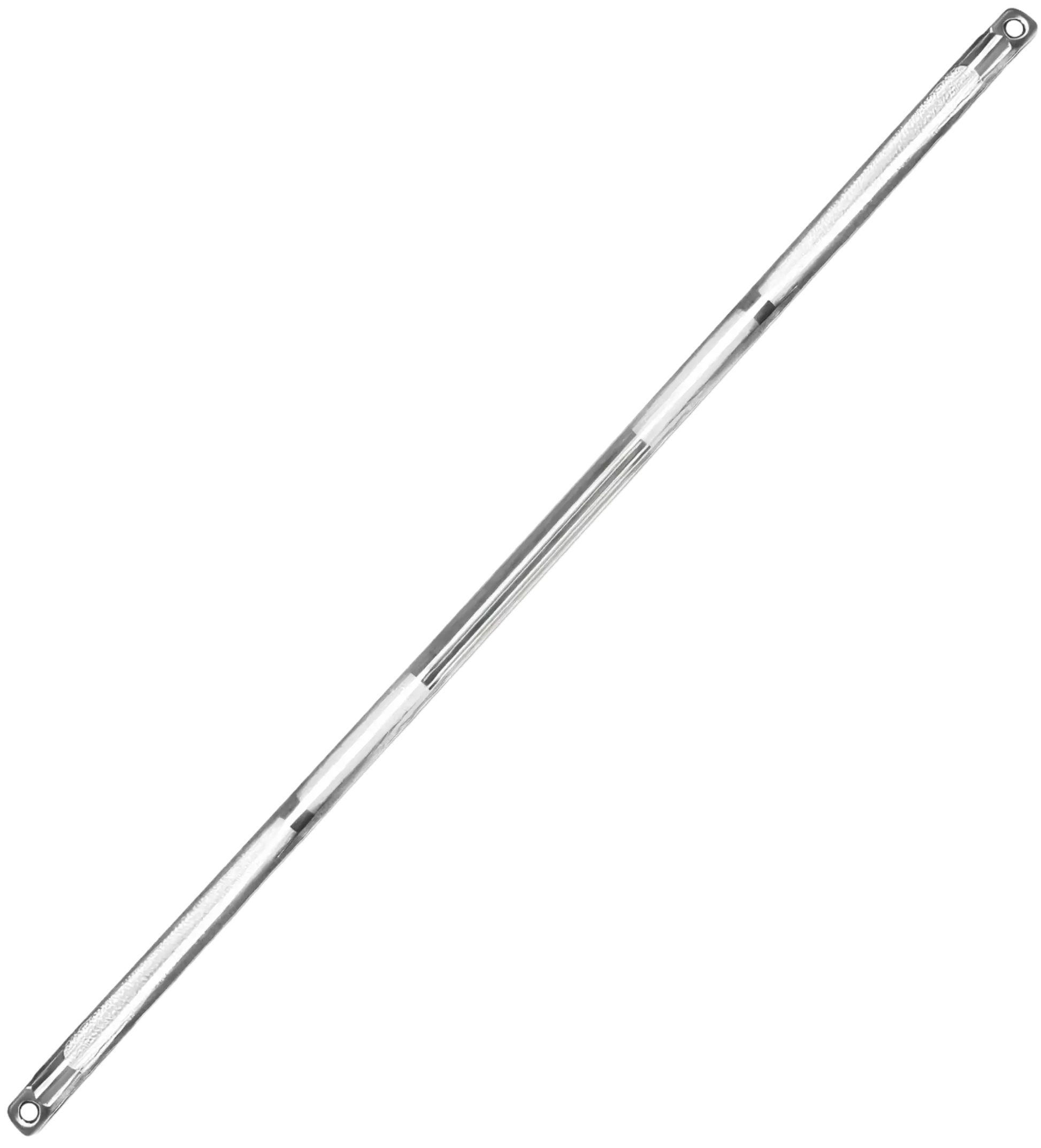 French Fitness - Chrome 42" Dual Hook Straight Bar Cable Attachment (New) - Angled View