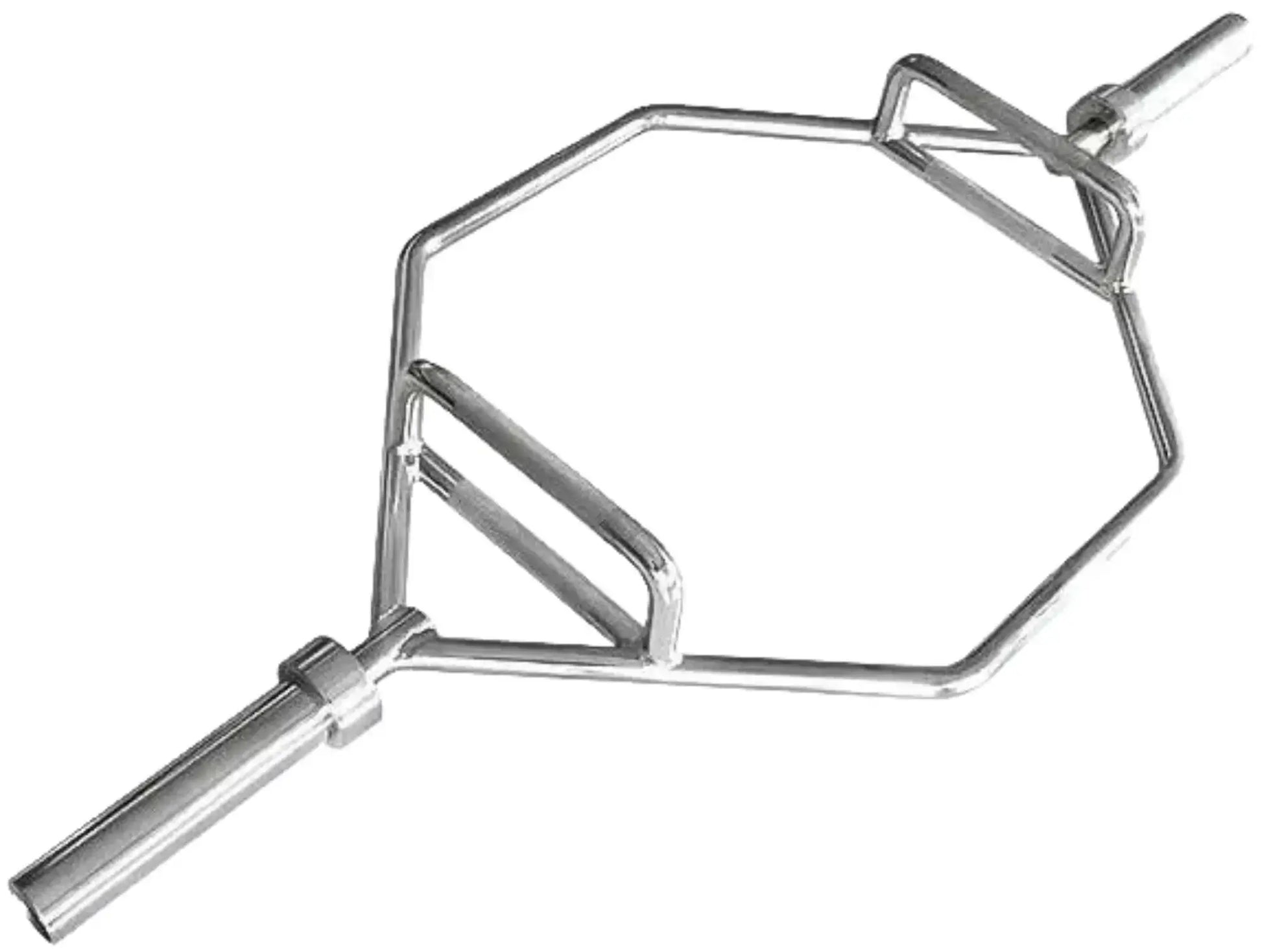 French Fitness - Chrome 56" Olympic Shrug Trap Hex Bar (New) - Angled View