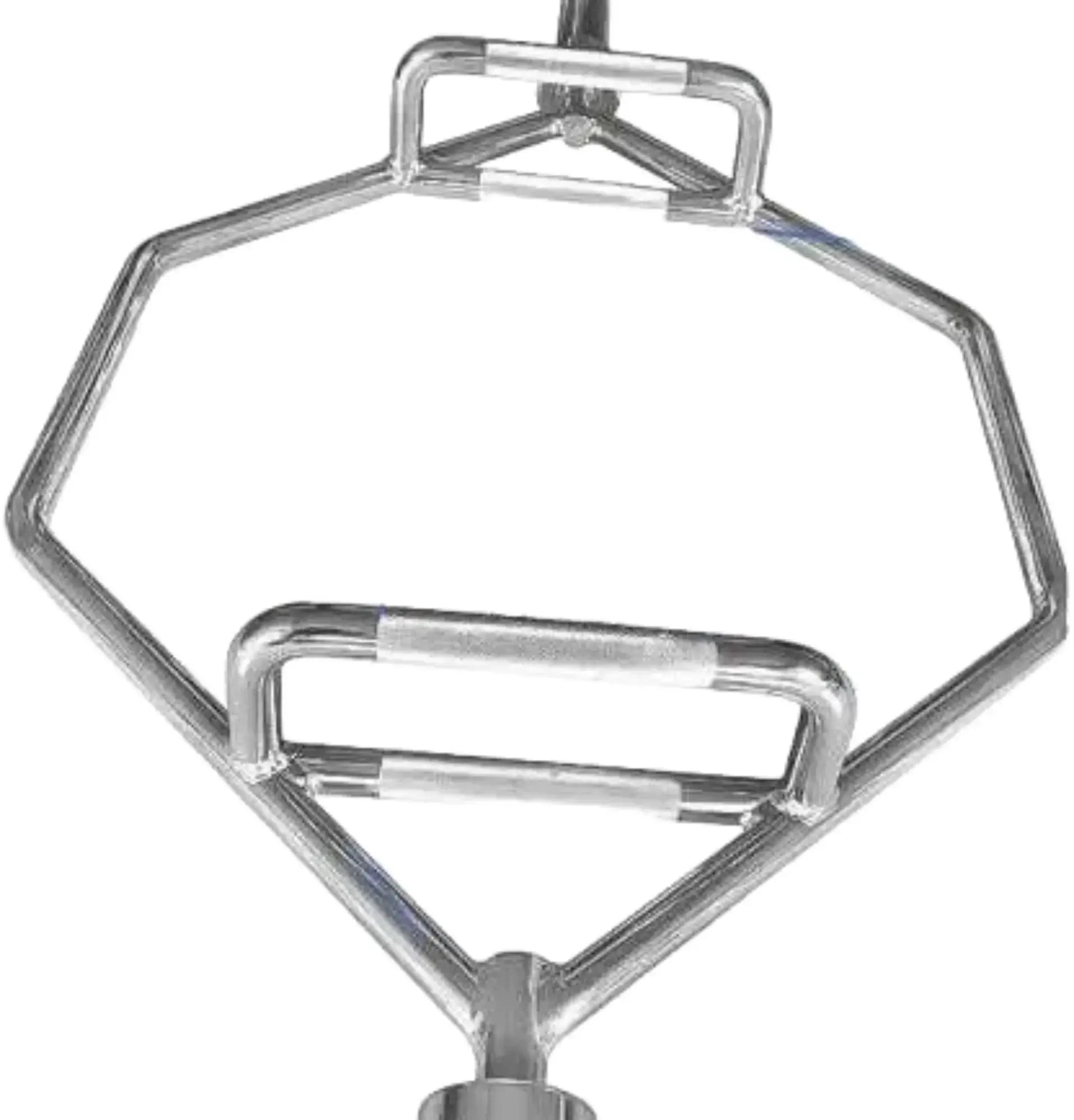 French Fitness - Chrome 56" Olympic Shrug Trap Hex Bar (New) - Side View