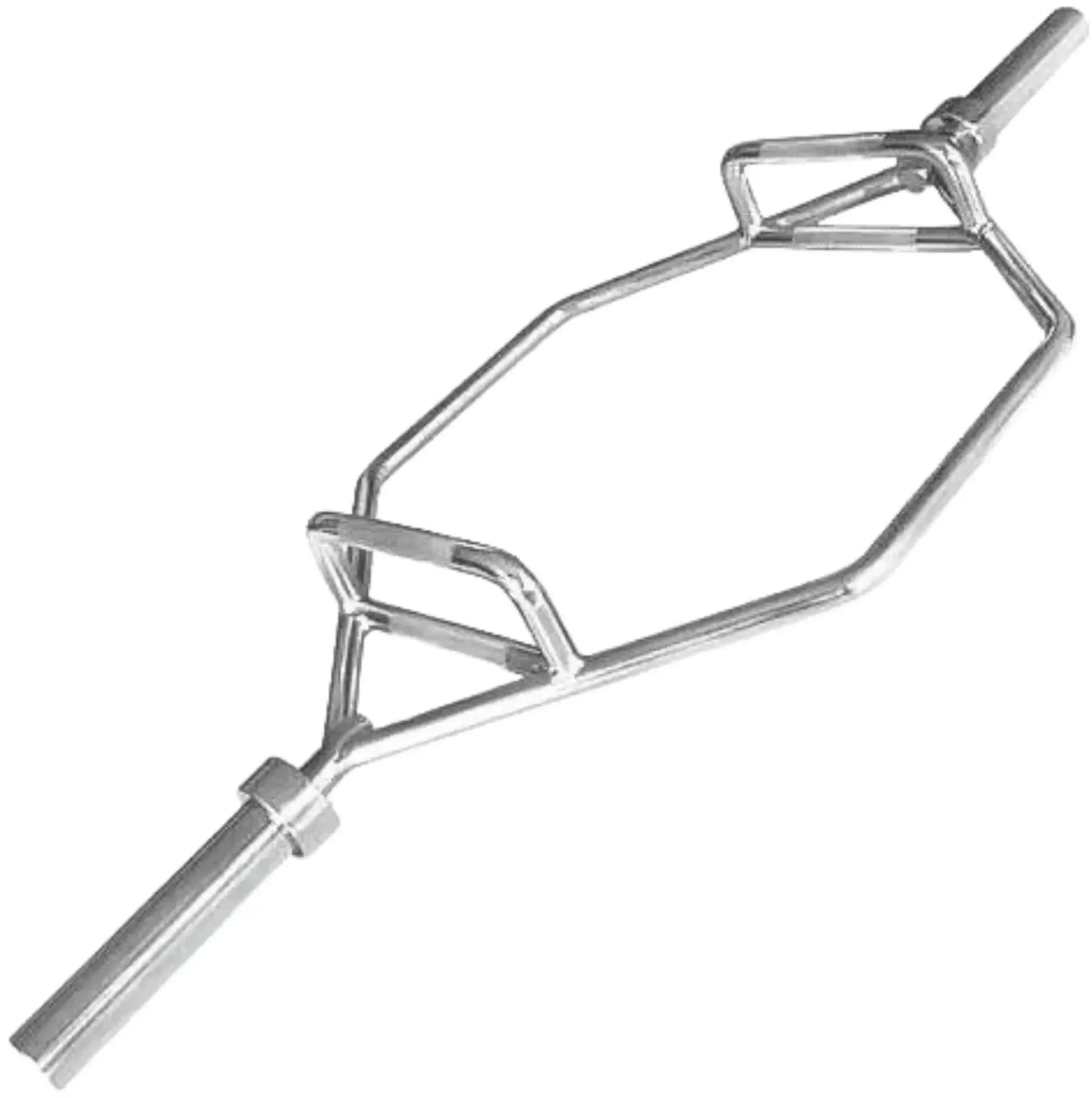 French Fitness - Chrome 56" Olympic Shrug Trap Hex Bar (New) - Angled View
