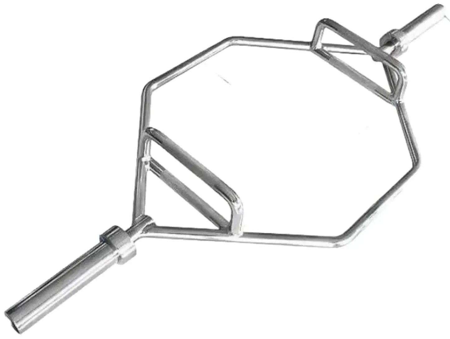 French Fitness - Chrome 56" Olympic Shrug Trap Hex Bar (New) - Angled View