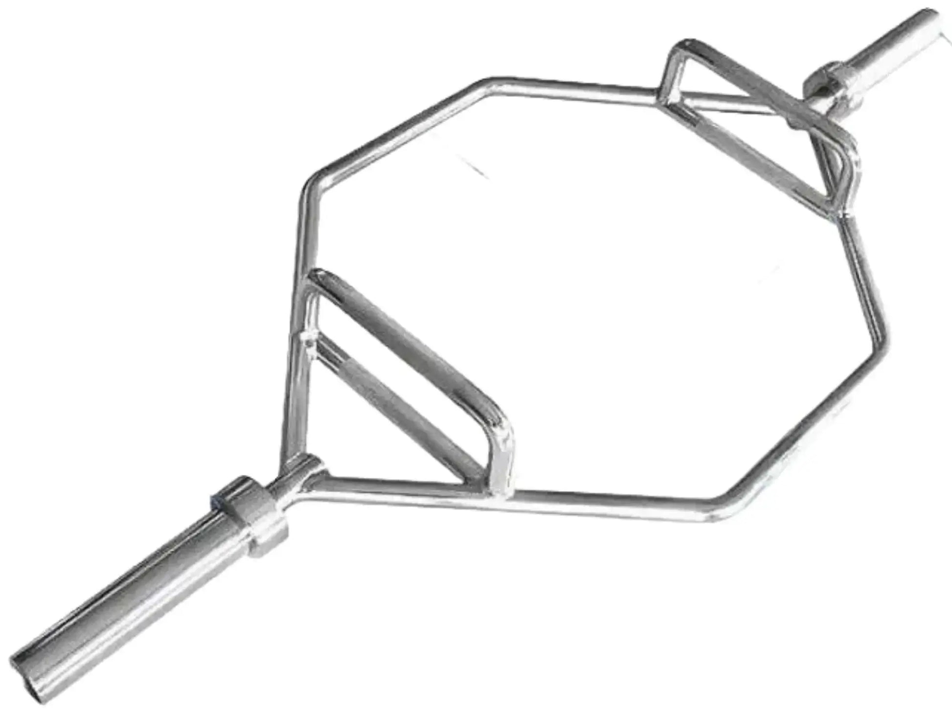 French Fitness - Chrome 56" Olympic Shrug Trap Hex Bar (New) - Angled View
