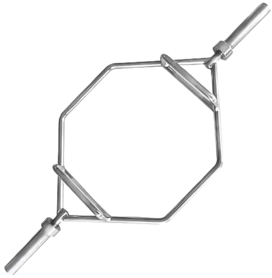 French Fitness - Chrome 56" Olympic Shrug Trap Hex Bar (New) - Angled View