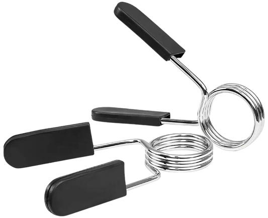 French Fitness Chrome Olympic Spring Collar w/Plastic Covers - Set of 2 (New) Image