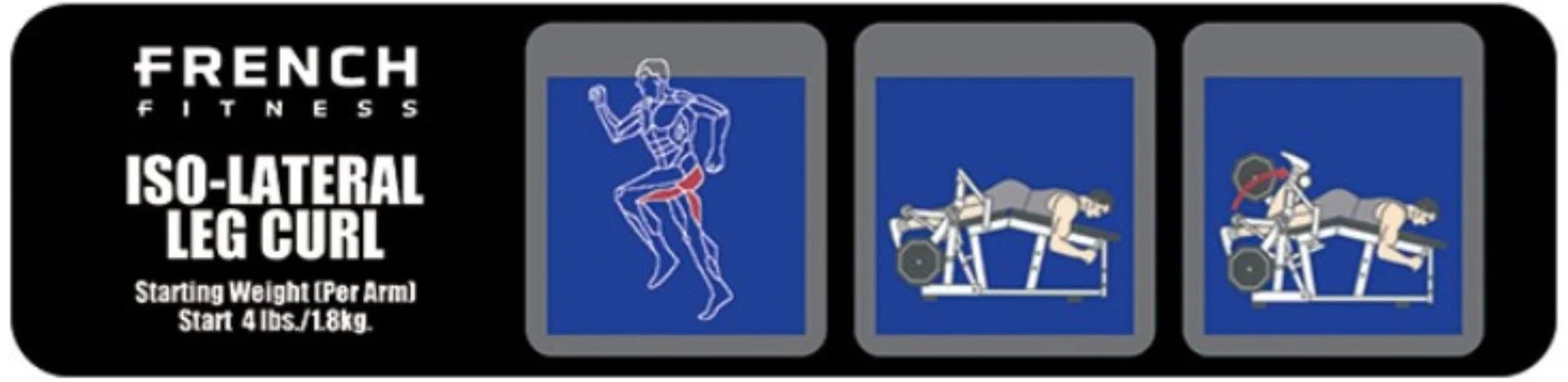 French Fitness Marin Iso-Lateral Prone Leg Curl Plate Loaded (New) Image 3