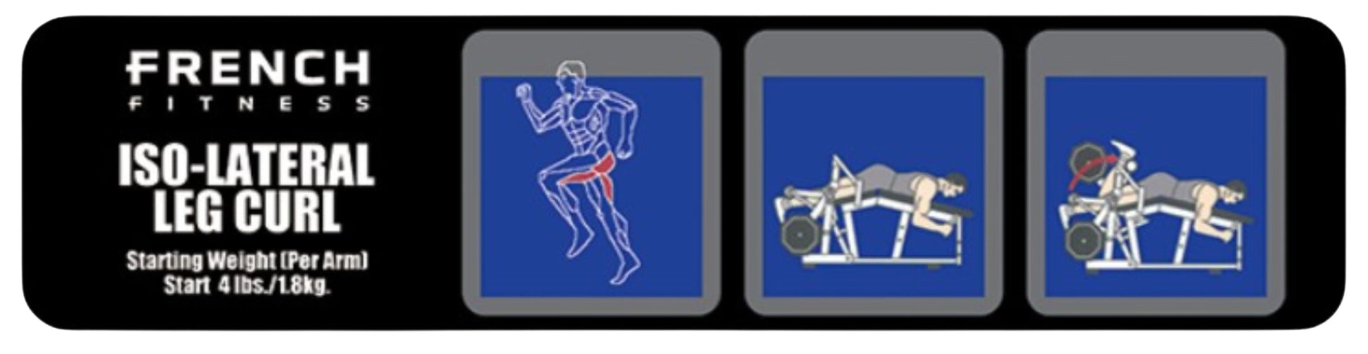 French Fitness Napa Iso-Lateral Prone Leg Curl Plate Loaded (New) Image 3