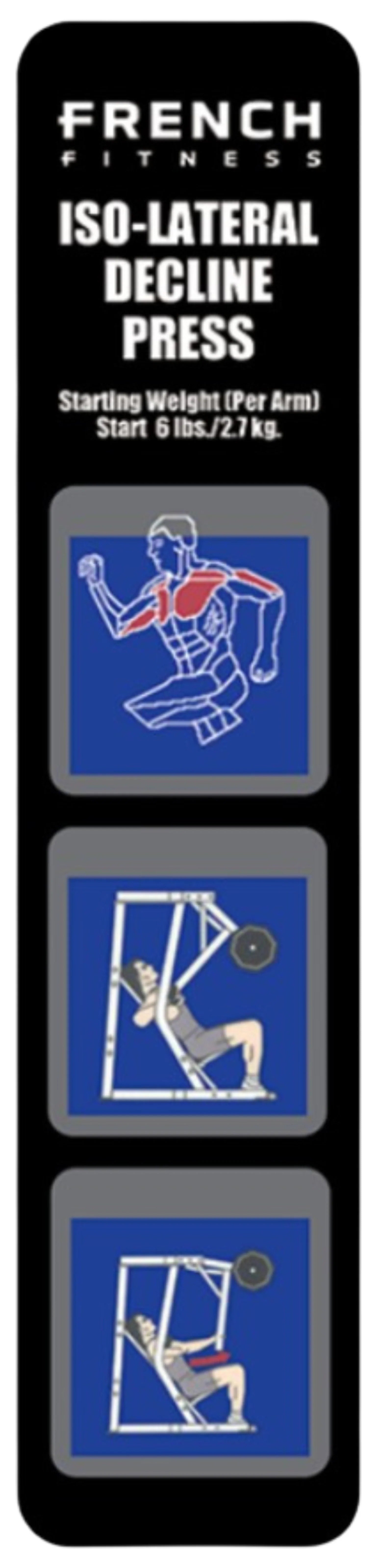 French Fitness Marin Iso-Lateral Decline Chest Press Plate Loaded (New) Image 2