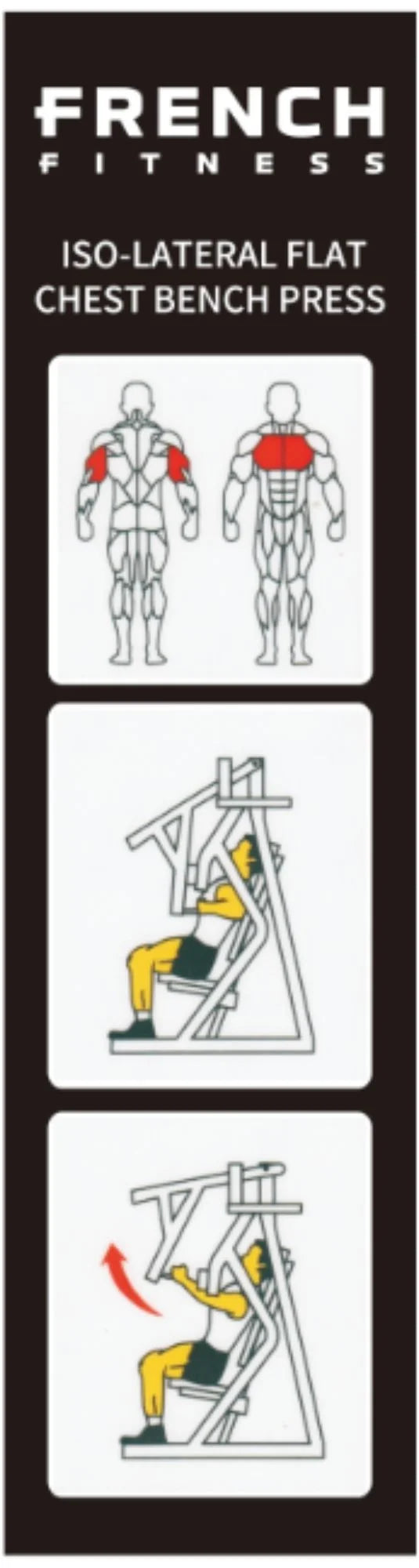 French Fitness Marin Iso-Lateral Flat Chest Bench Press Plate Loaded (New) Image 4