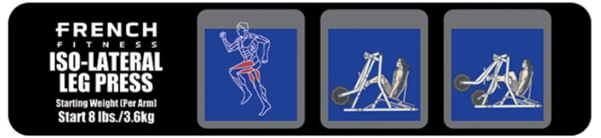French Fitness Marin Iso-Lateral Horizontal Leg Press Plate Loaded (New) Image 2