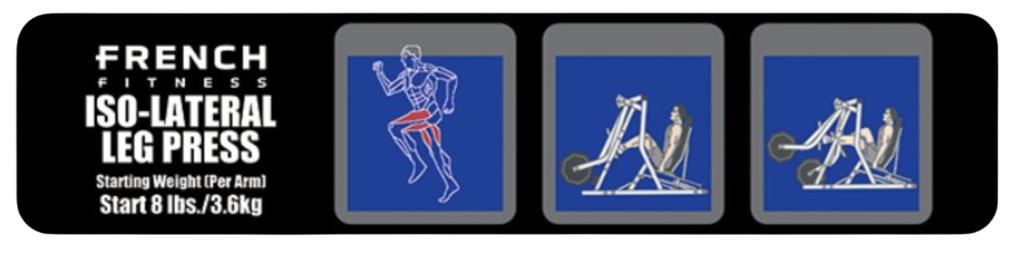 French Fitness Napa Iso-Lateral Horizontal Leg Press Plate Loaded (New) Image 2