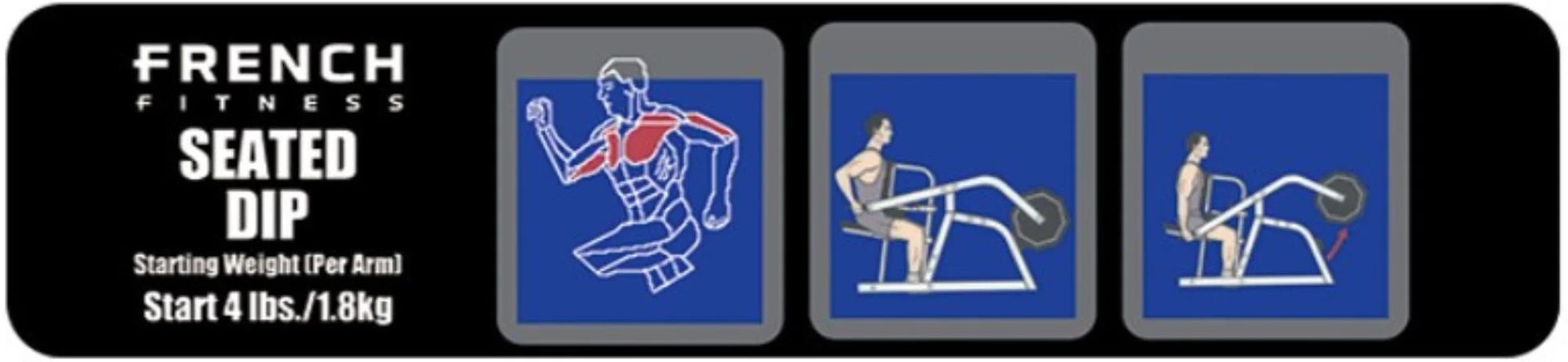 French Fitness Marin Seated Dip / Tricep Press Plate Loaded (New) Image 3